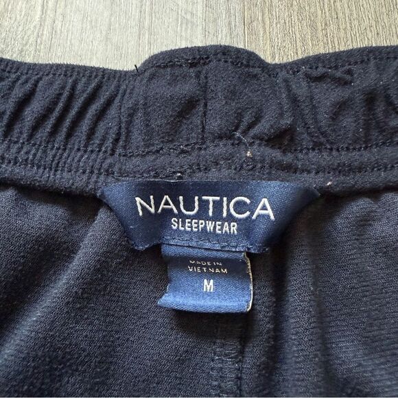 Nautica Micro Fleece Pajama Pants Men’s Medium Navy Blue Comfy - Picture 3 of 10